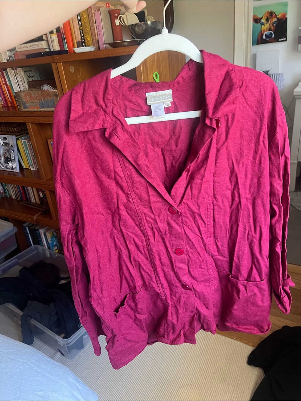 Coldwater Creek Women's Raspberry Button-Front Blouse
